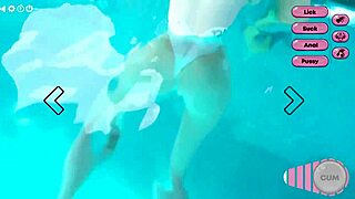 Hot Pool Futanari Sex: Girl Sucks Cock, Shemale Fucks And Cums