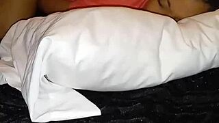 Ebony teen 18+ slut seduces neighbor for quick fucking session in the backyard