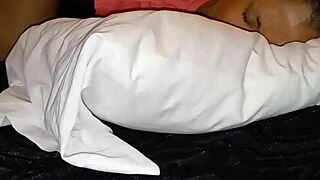 Ebony teen 18+ slut seduces neighbor for quick fucking session in the backyard