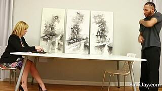 horny milf sara jay rewards employee with big raise after intense cum