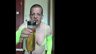 bisexual crossdresser swallows his own piss until he gets yours