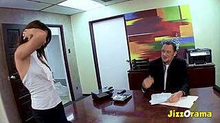 jizzorama features a brunette babe with big boobs in a scene