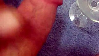 i'm masturbating alone and shooting my cum right into this glass, feeling every sensation