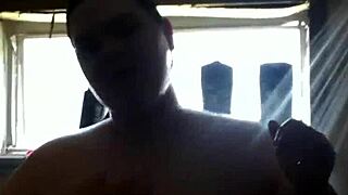 Hot shower show with cum