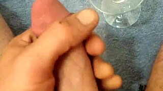 i'm masturbating alone and shooting my cum right into this glass, feeling every sensation