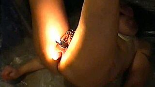 bound cunt and ass in bondage with candles burning for 5 hours.