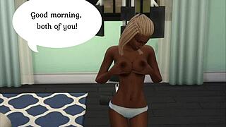 Sims 4: Small 18+ Girl Masturbates Her Pussy Before Work, Watched By Voyeur