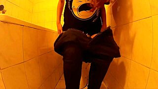 Redhead Slut Masturbates In Toilet