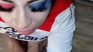 harley quinn gets captured. she seduces the guard, milks him, and escapes full of cum