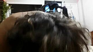 she's a real gobbler, licking and swallowing cock deep