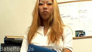 asian secretary asks, 'want me to suck your cock at the office, boss?'