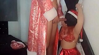 Two Santas Compete Fiercely