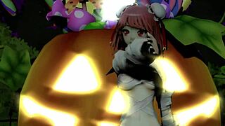 happy halloween dance with ibaraken and kasen in mmd