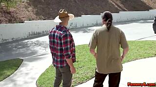 Penelope Kay seduces the gardener with her exhibitionist ways in nature