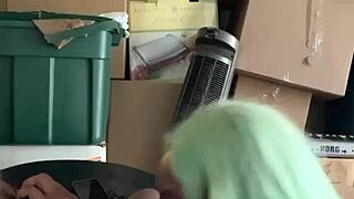 neighbor helped me move and i paid with deepthroat on big black cock