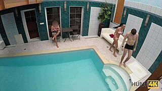 I watched my wife lick and blowjob in the private pool