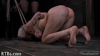 Girl tossed up in garage gets punished hard!