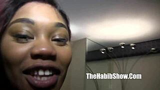 Phat booty Nina Rotti strips for big black cock.