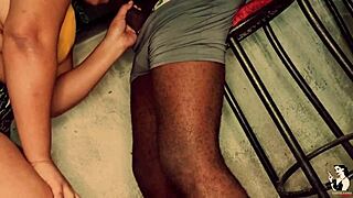 I found my black lover at the bar and sucked him in public.