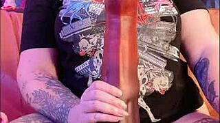 Monster dildo and fatty get naughty in this HD video