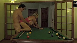 Wife gets fingered and fucked on pool table with multiple orgasms