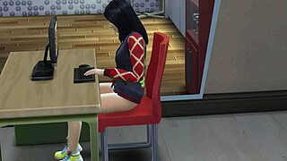 girl masturbating while watching porn, it's so hot