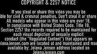 Top heavy hottie Jelena Jensen enjoys outdoor undressing under the sun