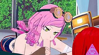 Koikatsu Mei Hatsume and Shoto Todoroki have sex with blowjob handjob and cumshot