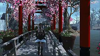 in fallout 4, this brunette shows off her slutty fashion outfit