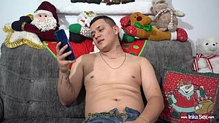 My brother wishes for a Christmas gift and gets sexy latina Camila Mush