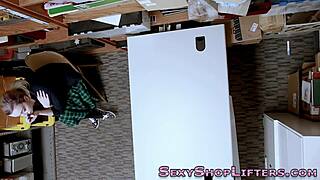 Hot blonde delinquent with small tits