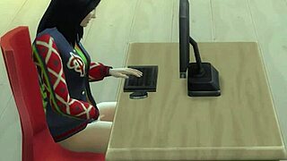 girl masturbating while watching porn, it's so hot