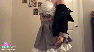 amateur girl strips in lingerie and dildos her wet pussy to orgasm