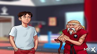 My friend dives into mature pussy in Summertime Saga episode 2-32.