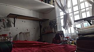 spying on the mexican cleaning lady tidying the room part two