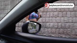 want to fuck this shemale on the street?