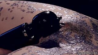 flexible brunette slave endures tough bondage session