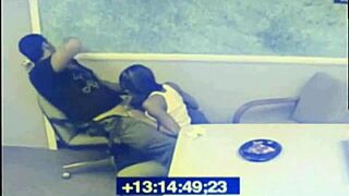 Black Babe Sucks Dick While Waiting, Caught on CCTV