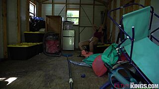 kimmy kim in the garage shed for missionary and doggystyle