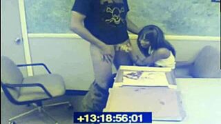 Black Babe Sucks Dick While Waiting, Caught on CCTV