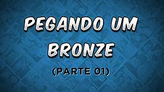 applying sunscreen on the hot milf while guys film