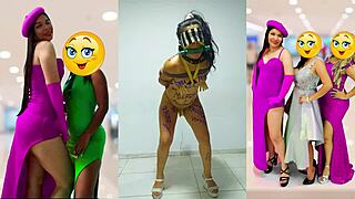 I am bound and gagged, fucking as slave in bondage dancing while choked