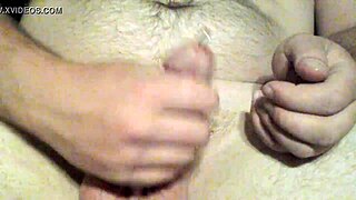 toy play with cock sounding leads to cum in close up.