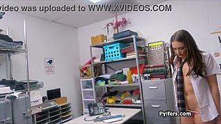 Big Tit Suspect's Sloppy Throat at Office