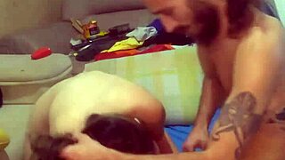 Can You Handle This Bi Guy Licking Cum from the Naughty Girl's Pussy in a Threesome?
