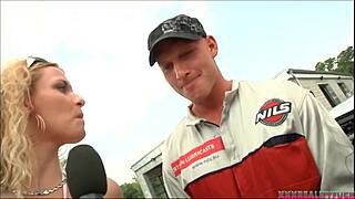 horny brunette pornstar fucks auto mechanic at workplace