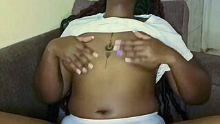 Black Babe Intensely Teasing Her Pussy With Masturbation And Fingering