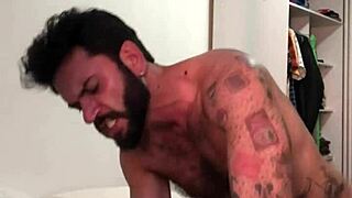 After the party, he enjoys hardcore fun with a hairy guy, blowjob, and bareback.