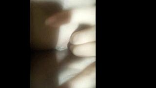 Teen latina with huge tits masturbates intensely in front of the camera