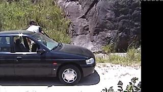 crazy guy fucks the nymph on the train line